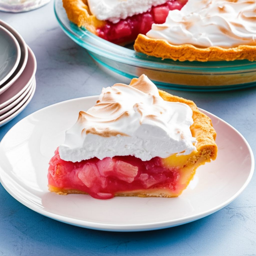 Dave's Rhubarb Custard Pie with Meringue