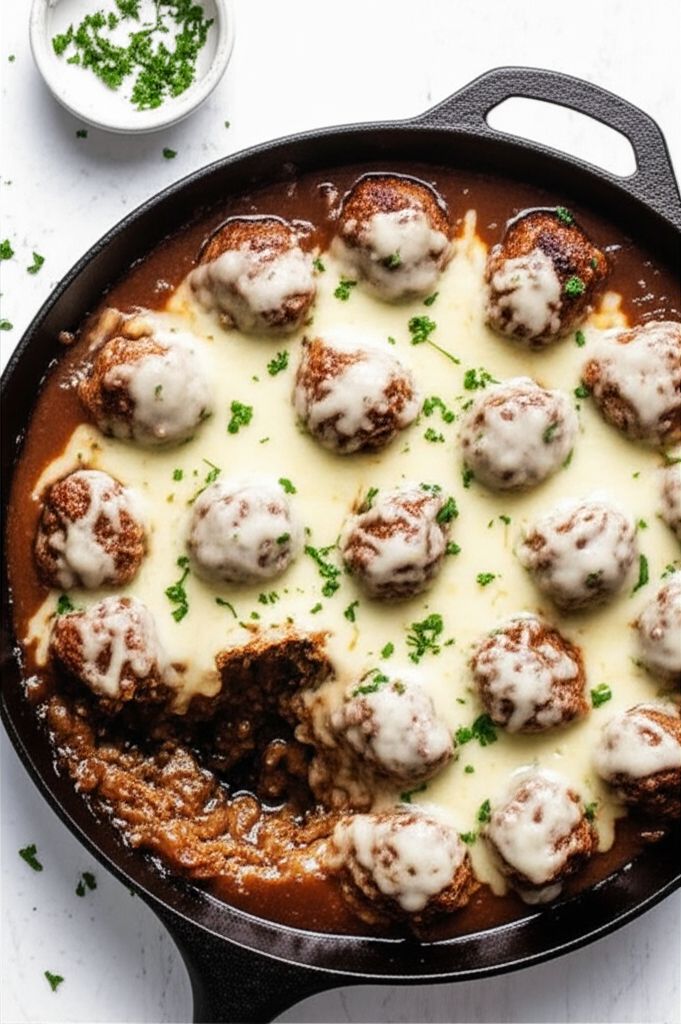 French Onion Chicken Meatballs