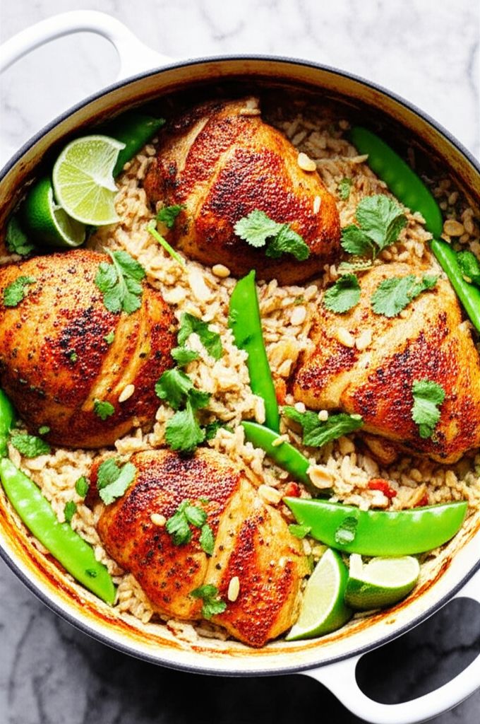 Sticky Coconut Chicken and Rice Casserole