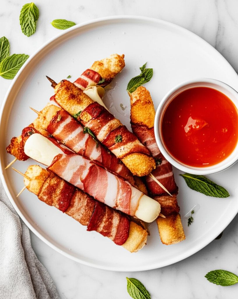 2-Ingredient Bacon-Wrapped Mozzarella Sticks