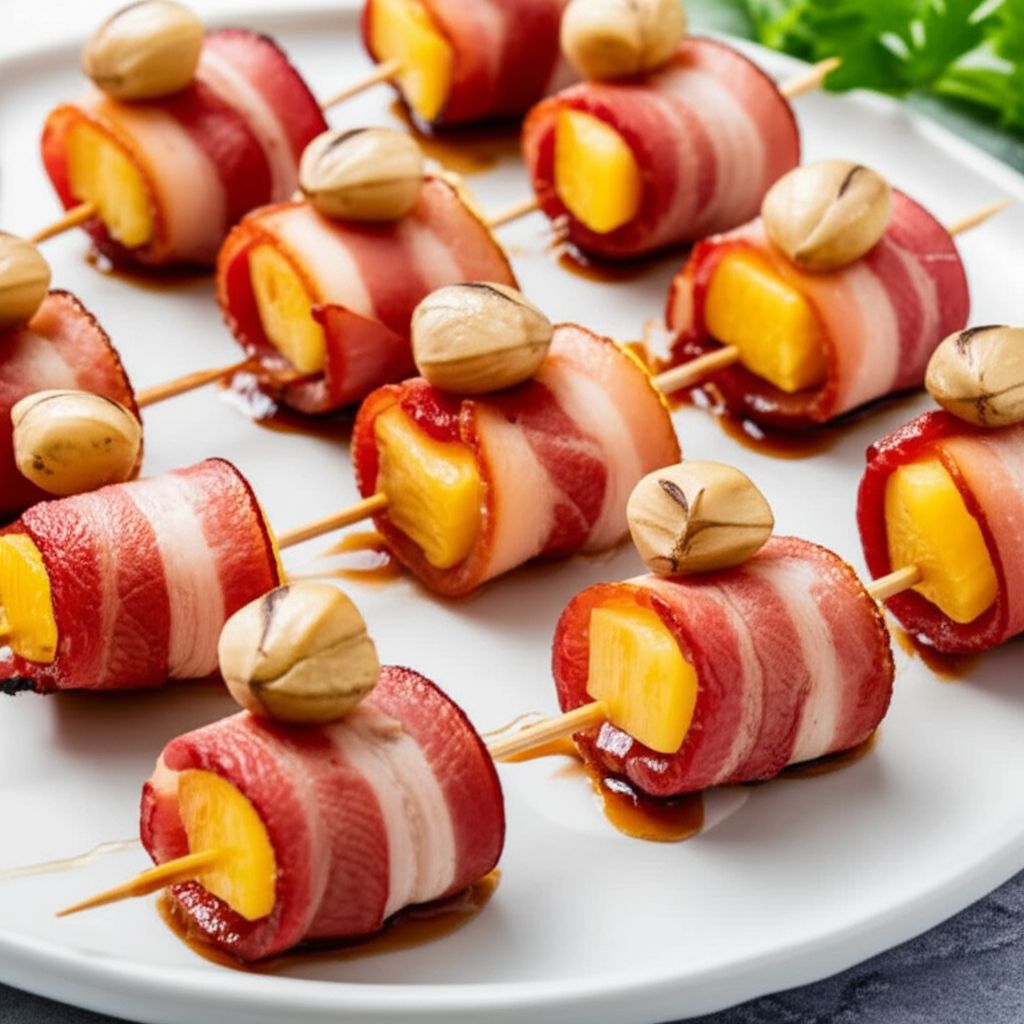 Bacon Wrapped Pineapple and Water Chestnuts