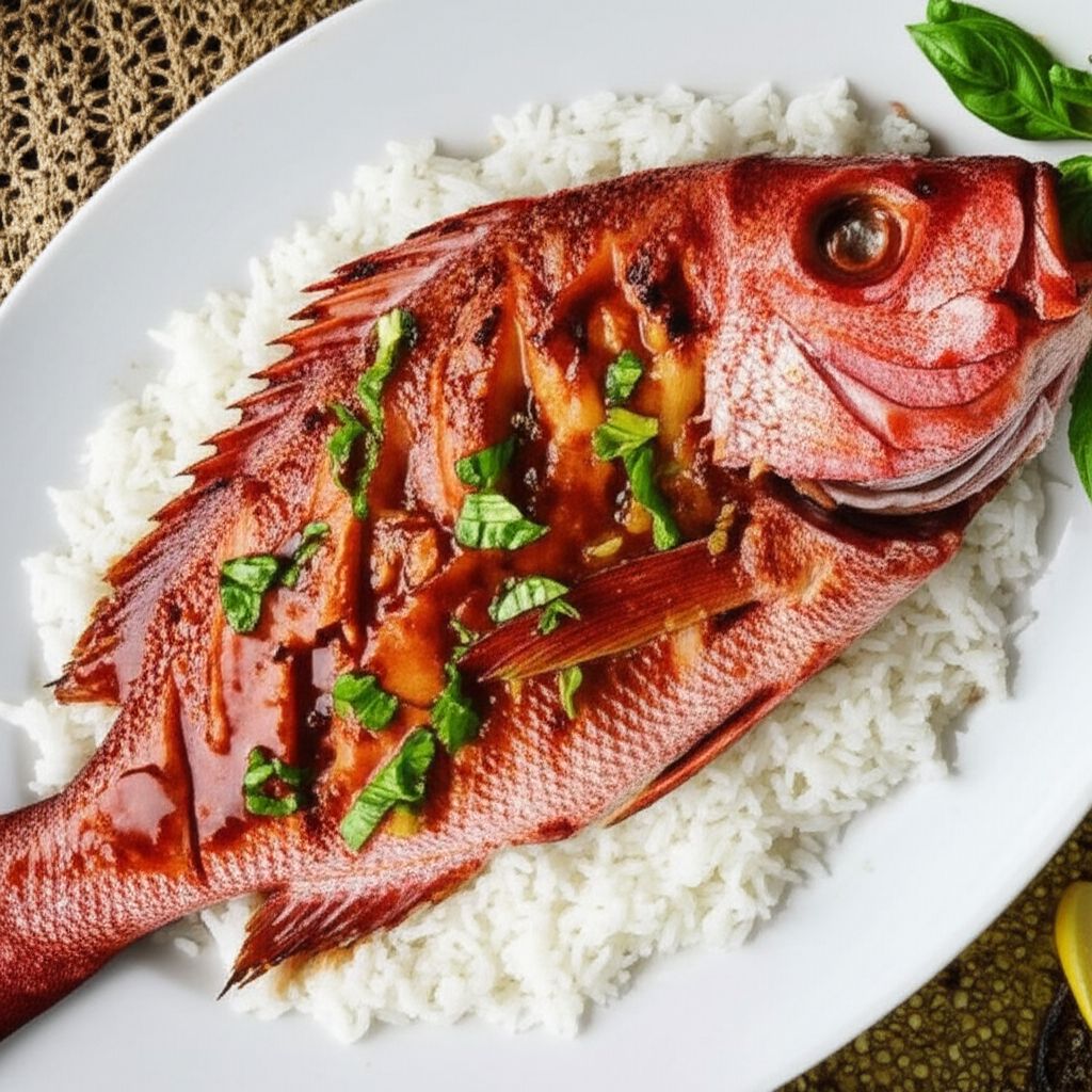 Baked Snapper with Chilies, Ginger and Basil
