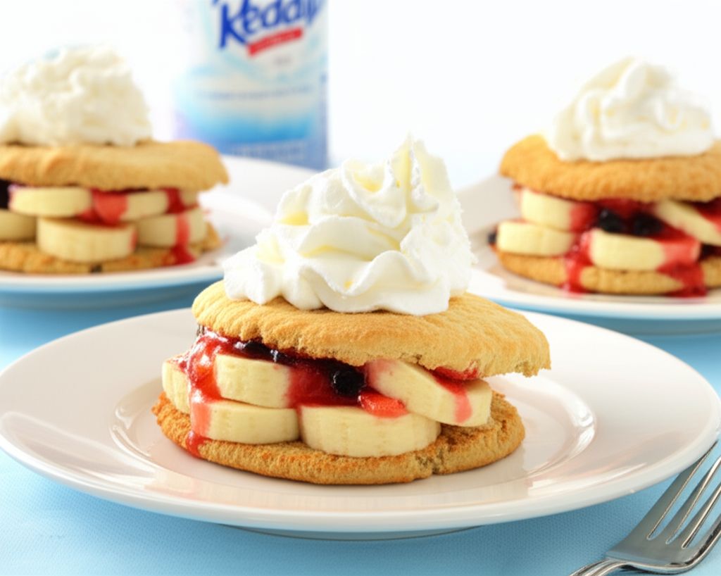 Biscuit Wedges with Fruit in Vanilla Syrup