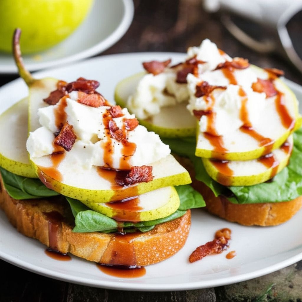 Blue Cheese, Bacon and Pear Brunch Sandwiches