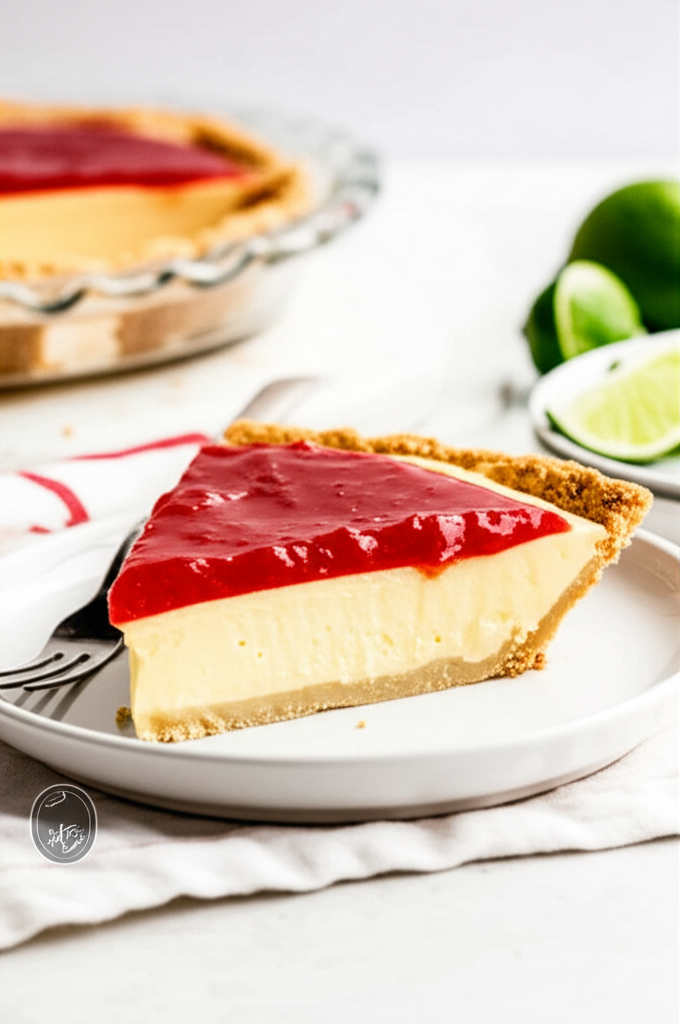 Breezy Key Lime Pie with Strawberry Rhubarb Glaze