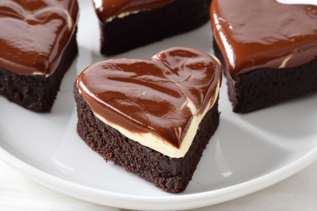 Brownie Cheesecake Hearts
