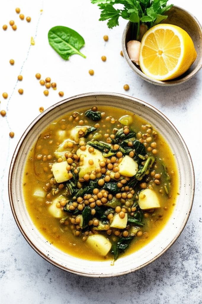 Chard Lentil Soup, Lebanese-Style