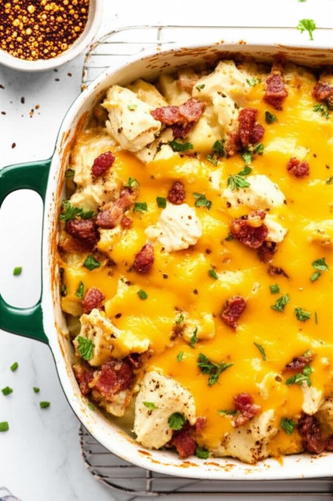 Chicken Bacon Ranch Potato Casserole