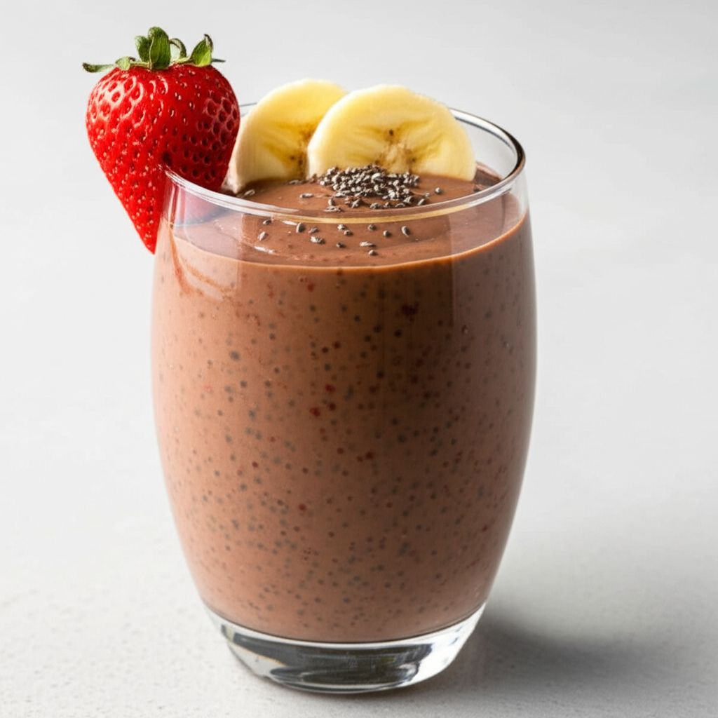 Chocolate, Strawberry, and Banana Smoothie