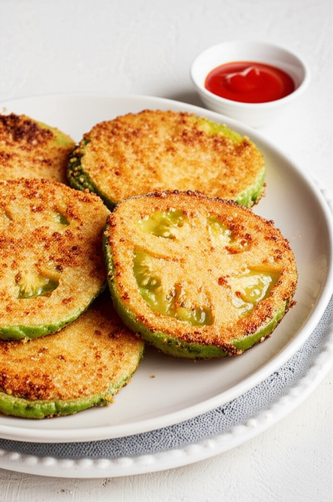 Crispy Thin Fried Green Tomatoes