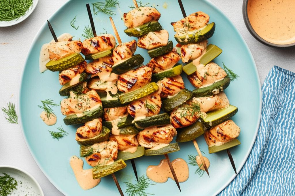 Dill Pickle Chicken Skewers