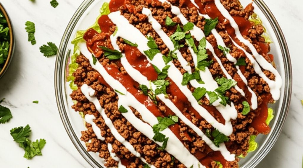 Easy Keto Taco Salad Bowl for 2