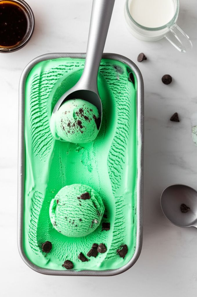 Easy Mint Chocolate Chip Ice Cream