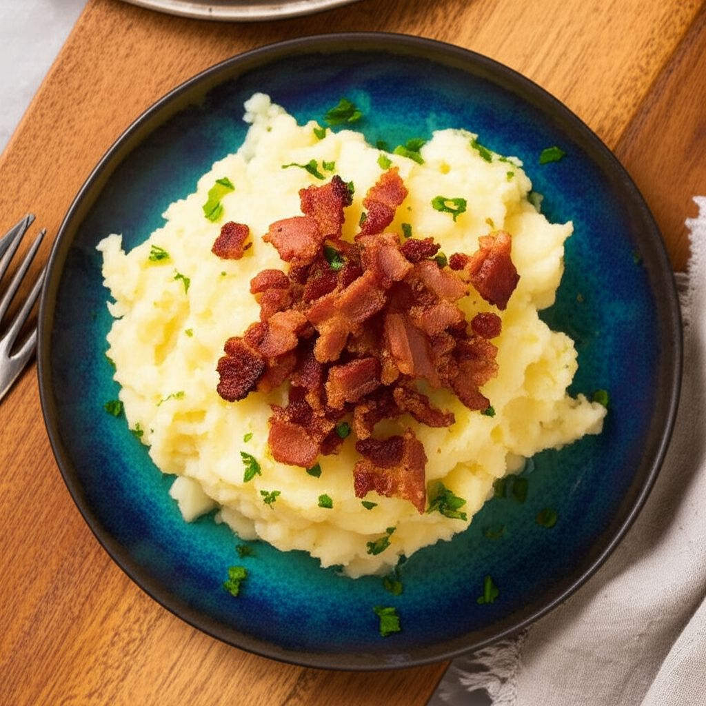 Garlic Mashed Potatoes with Eggplant