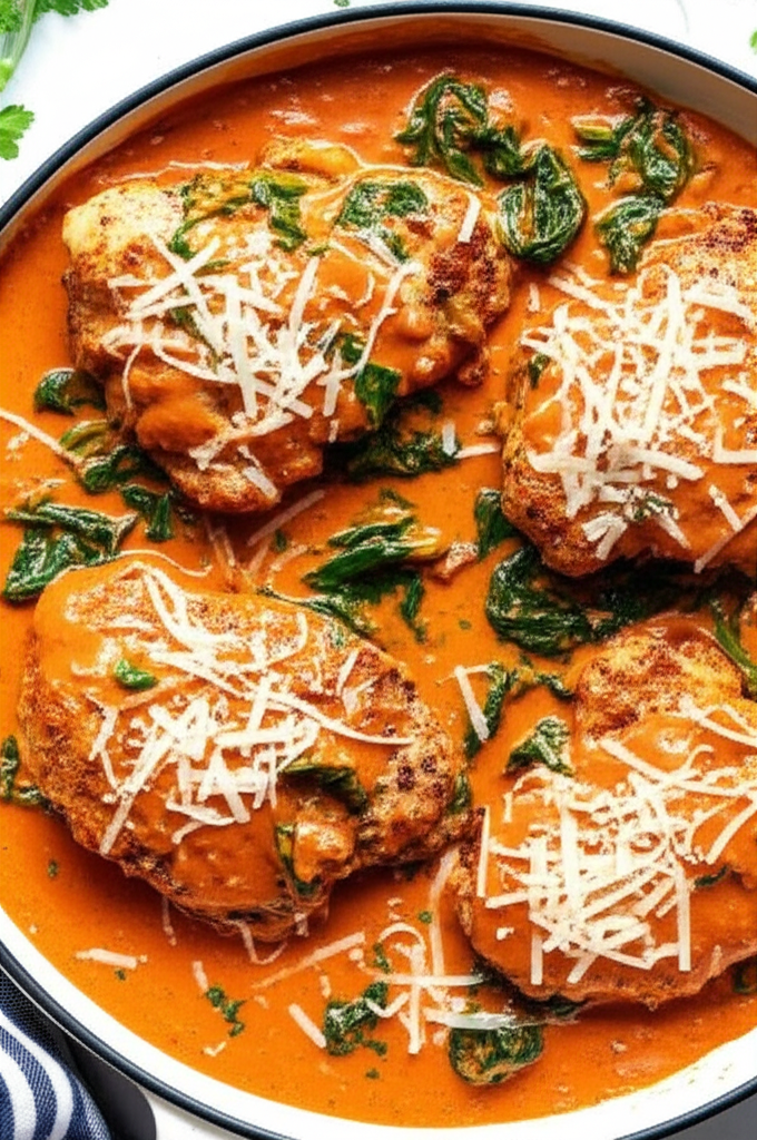 Italian Pan-Fried Chicken Thighs with Creamy Tomato Sauce