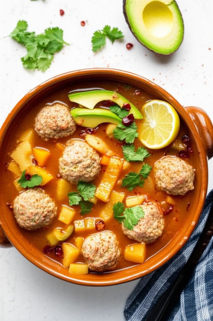 Mexican Chicken Meatball Soup (Sopa de Albóndigas de Pollo)