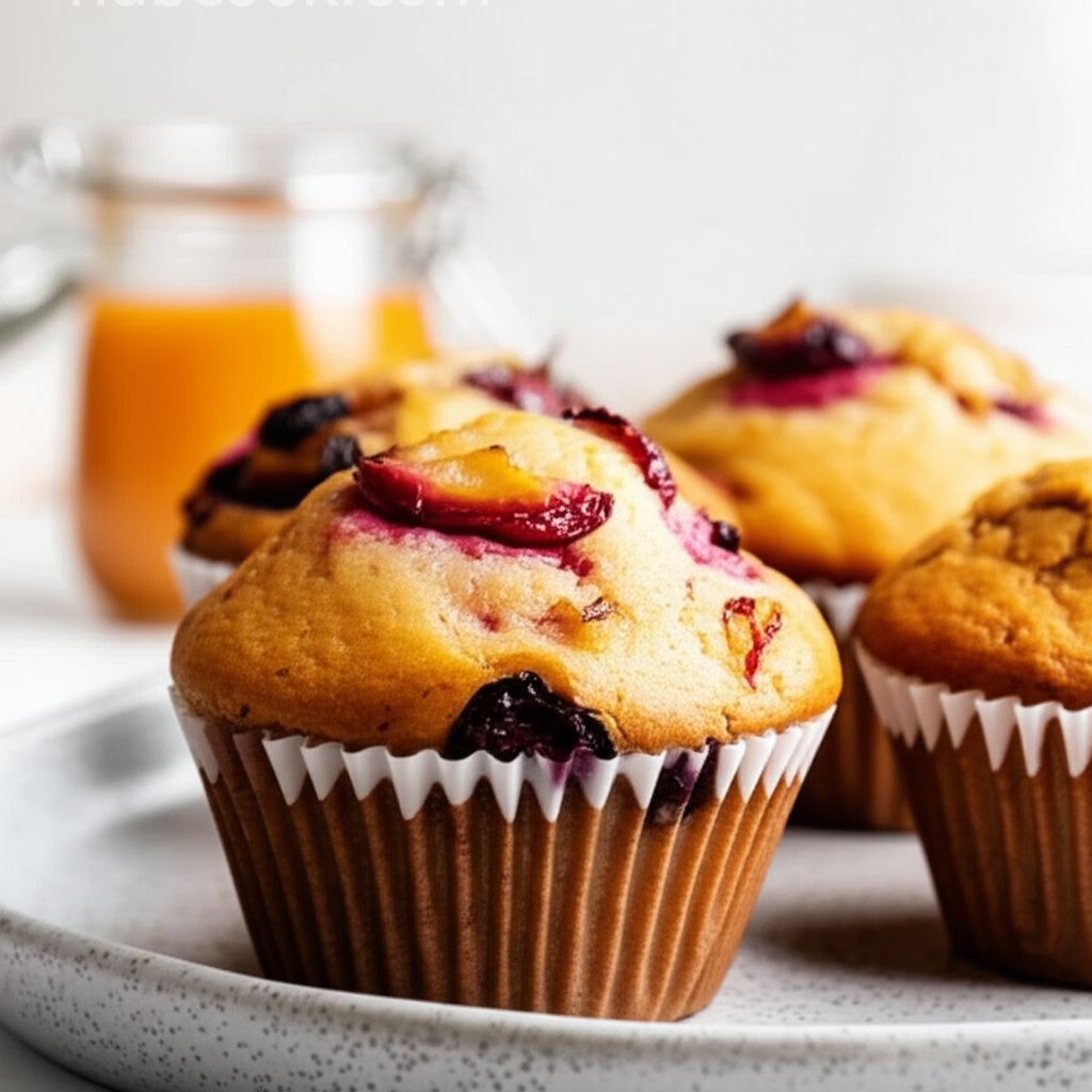 Plum and Apricot Jam Muffins