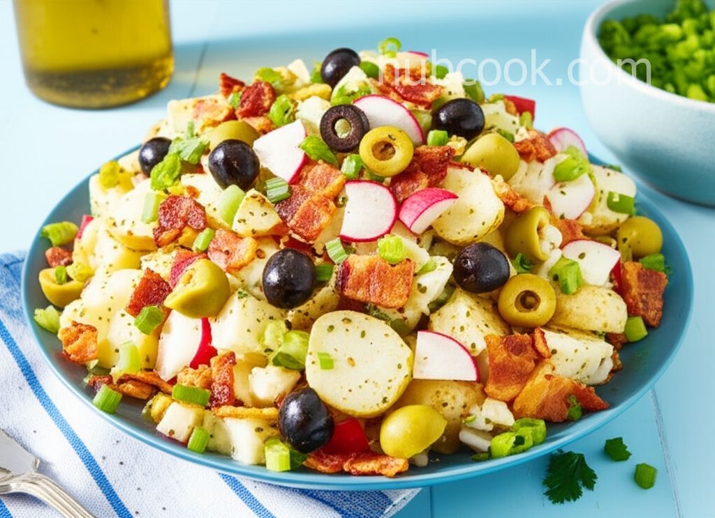 Potato Salad With Bacon, Olives, and Radishes