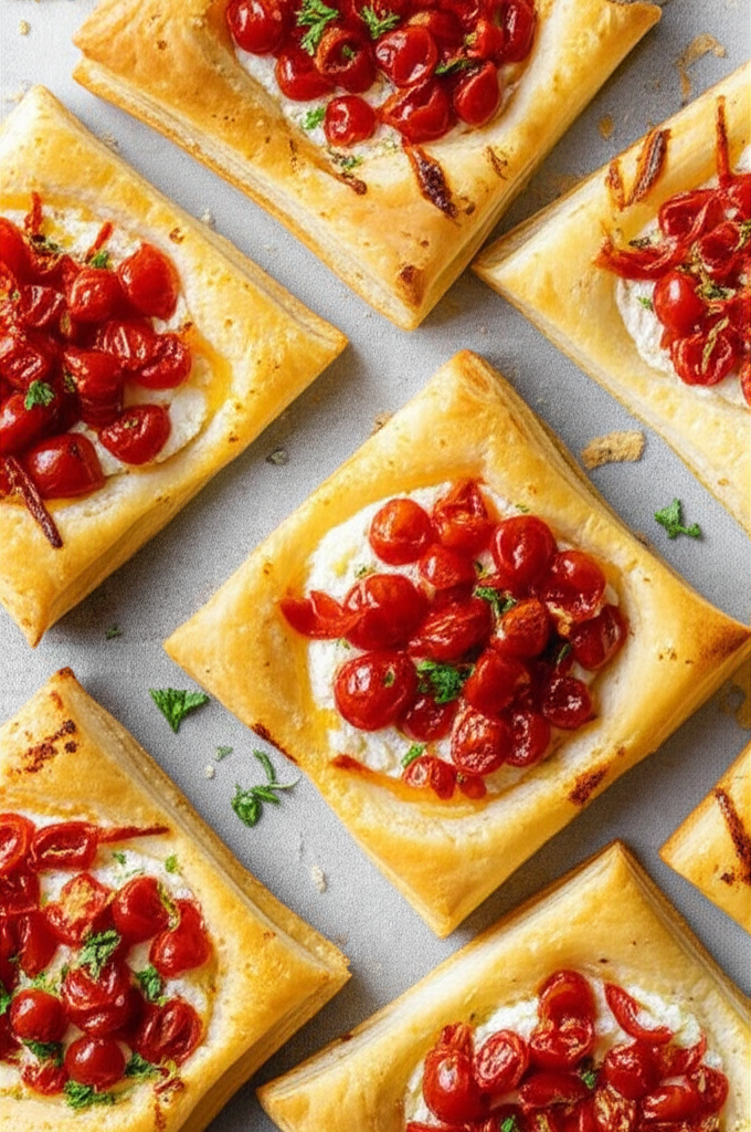 Puff Pastry Squares with Boursin and Tomatoes