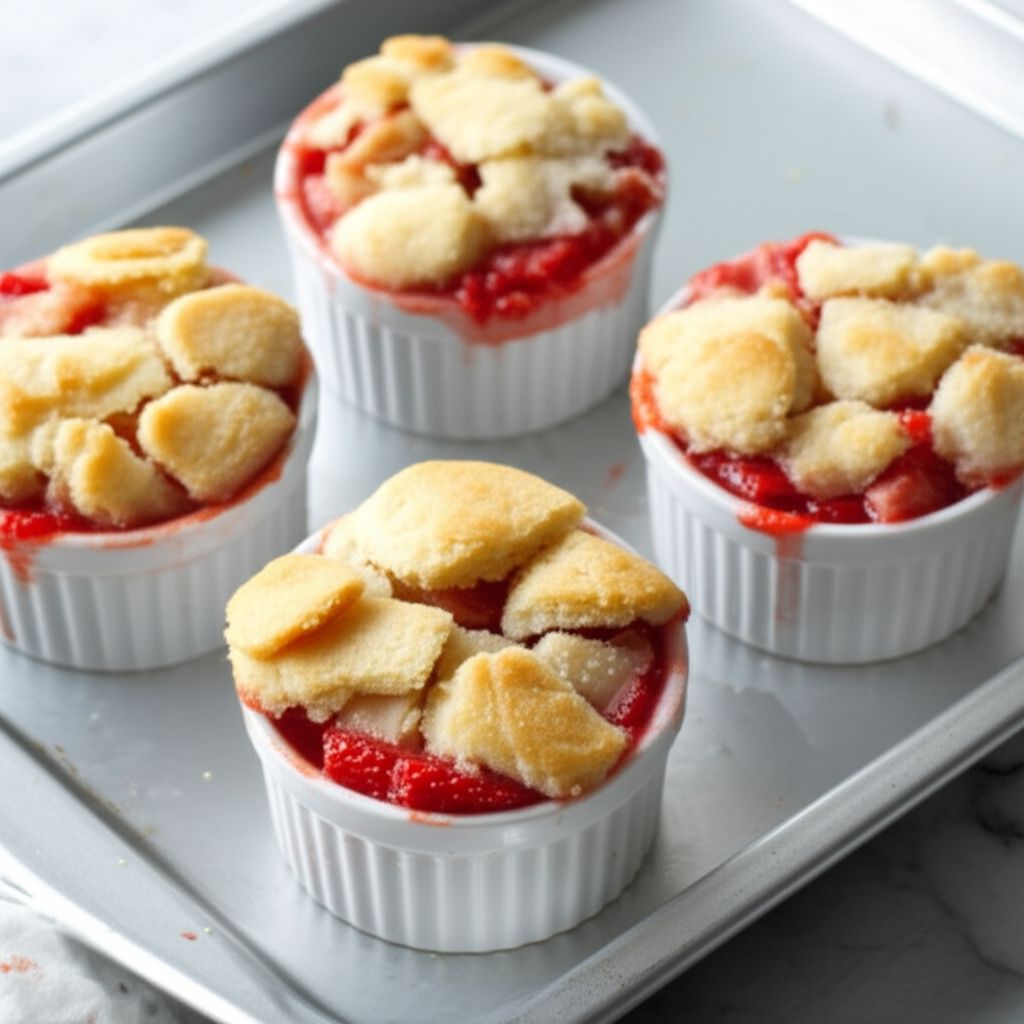 Rhubarb and Strawberry Cobbler