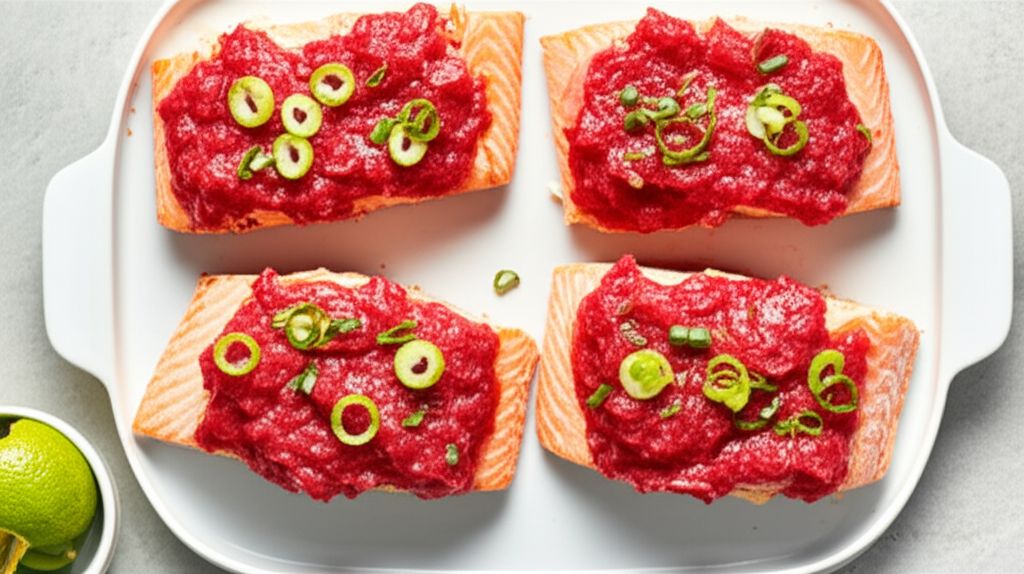 Roasted Rhubarb Salmon