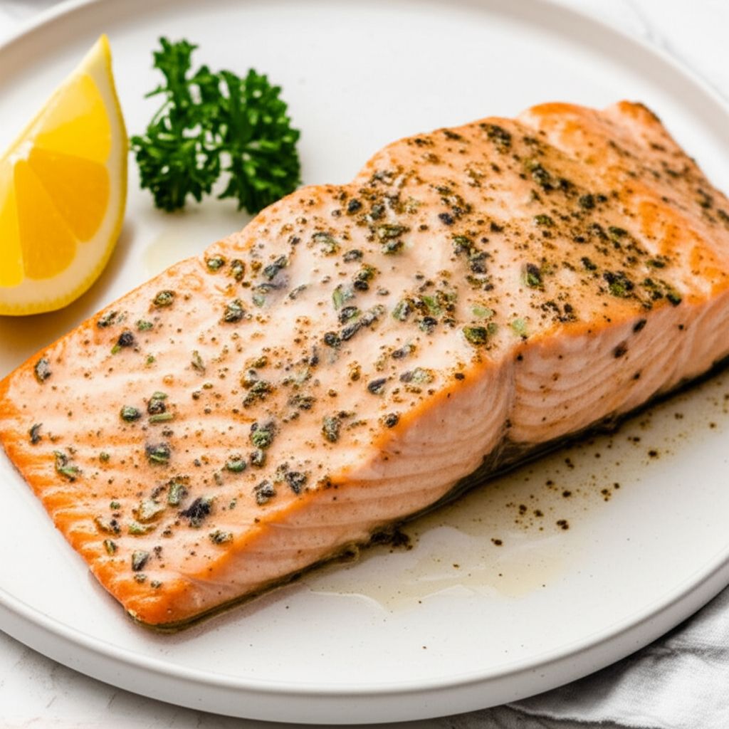 Salmon with Garlic Butter Sauce