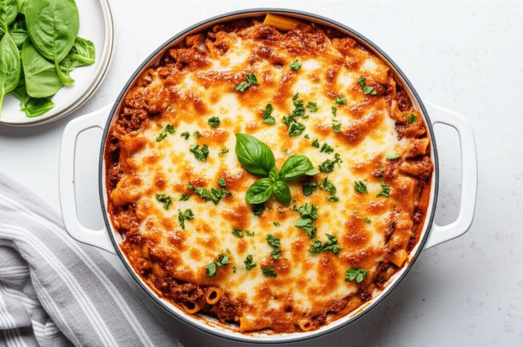 Sausage and Spinach Baked Ziti