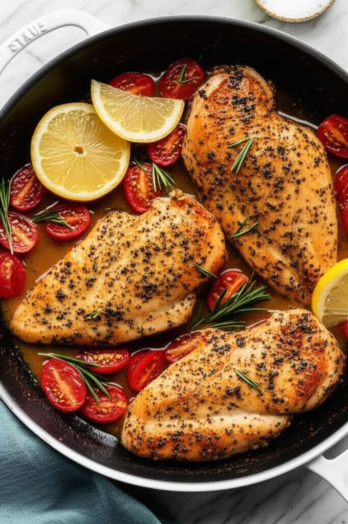 Skillet Chicken with Lemon and Rosemary