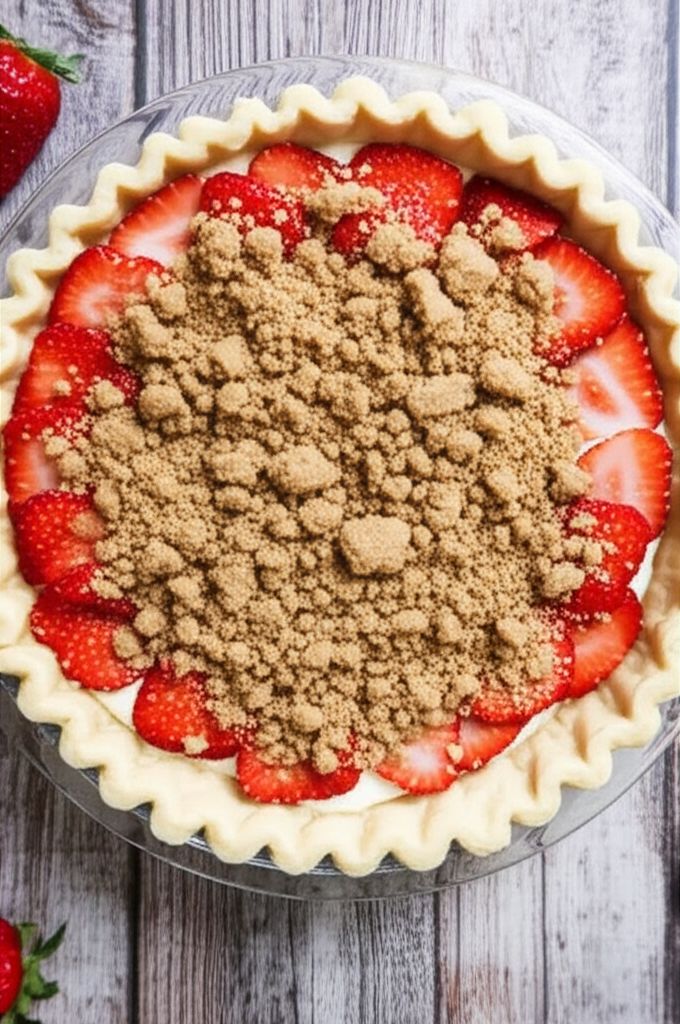 Strawberry Brown Sugar Sour Cream Pie