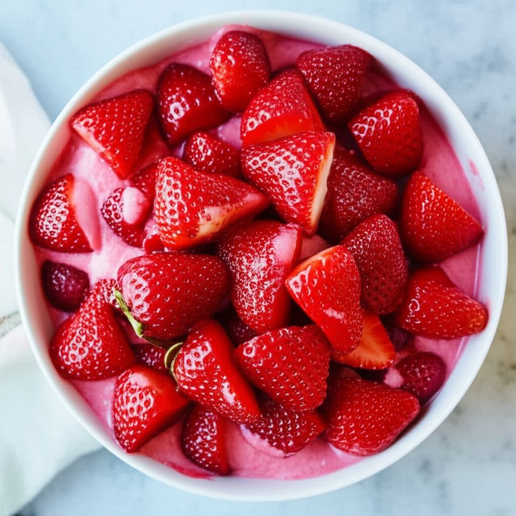 Sweet and Silky Strawberry Sorbet
