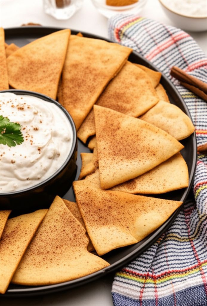 Tortilla Crisps with Brickle Dip
