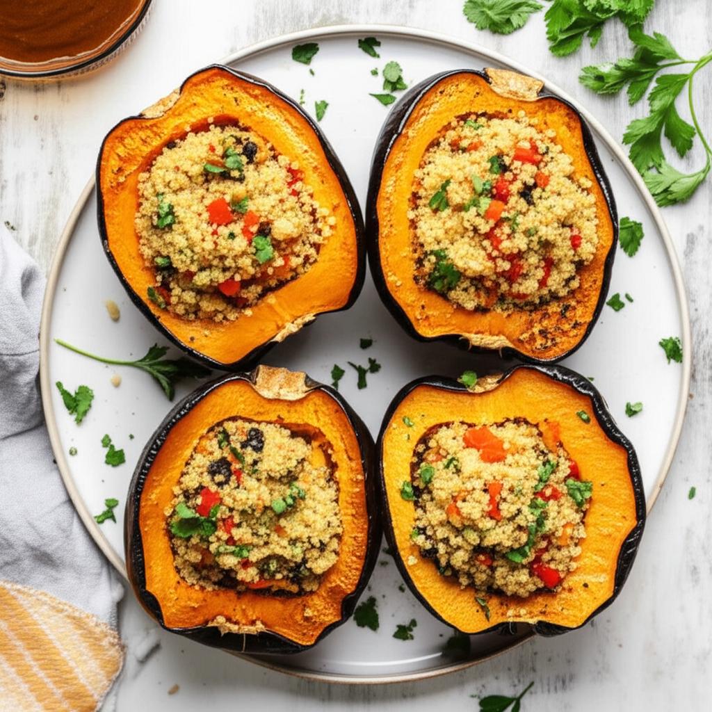 Vegan Acorn Squash Stuffed with Israeli Couscous