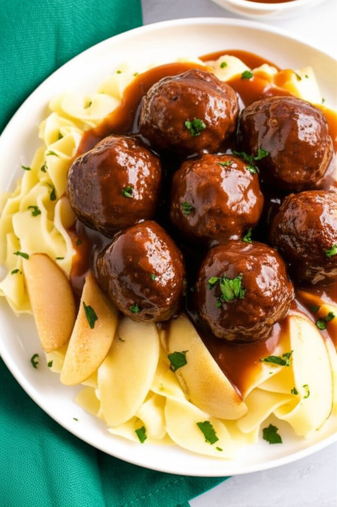 Weeknight Sauerbraten Meatballs