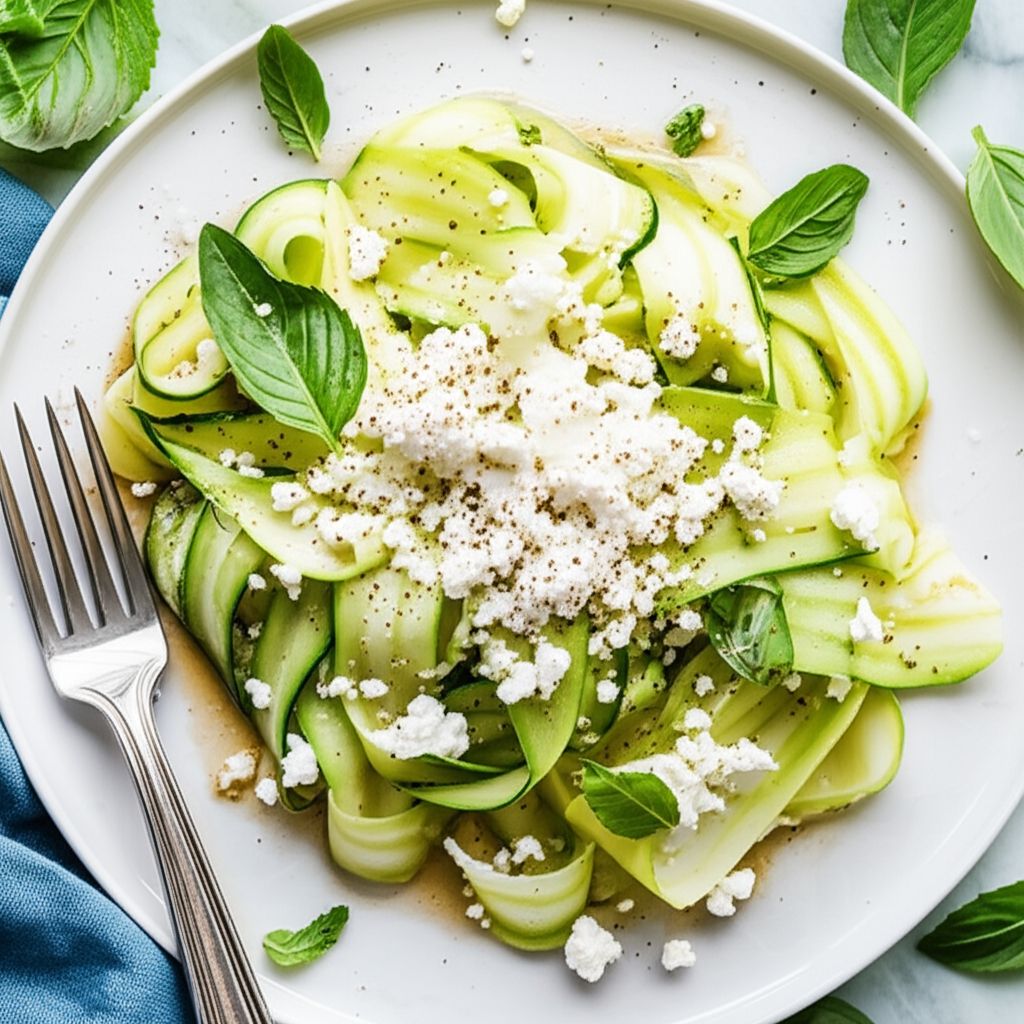Zucchini Ribbons With Goat Cheese