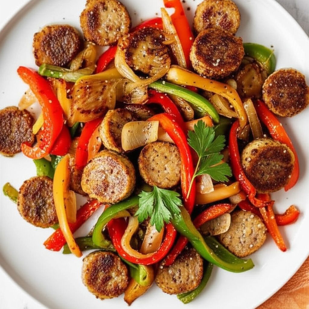 Air Fryer Beyond Meat Brats, Onions, and Peppers