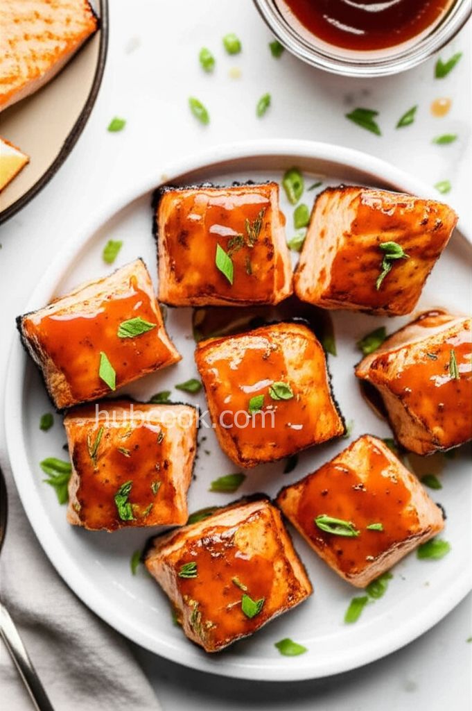Air Fryer Honey Mustard Salmon Bites