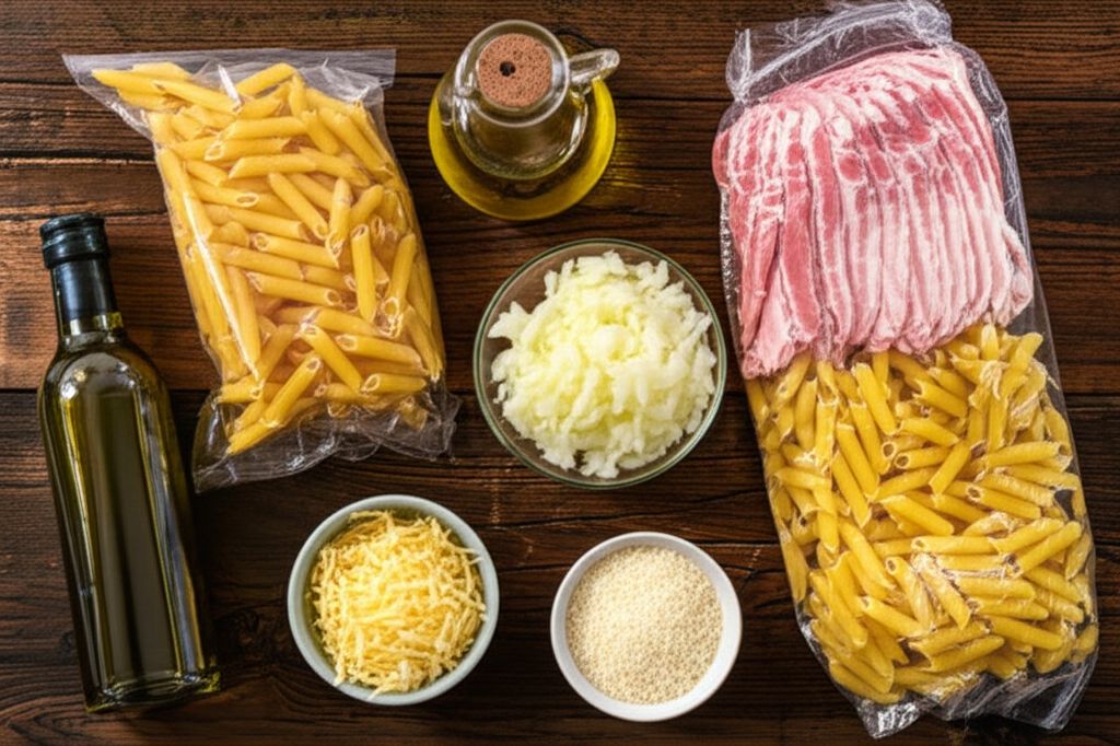 Bacon and Parmesan Penne Pasta