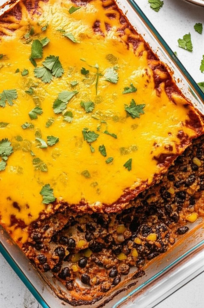 Black Bean and Quinoa Enchilada Bake