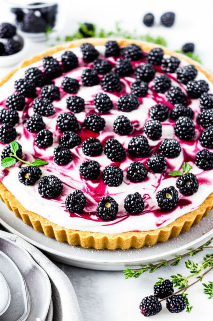 Blackberry Mascarpone Tart with Thyme Shortbread Crust