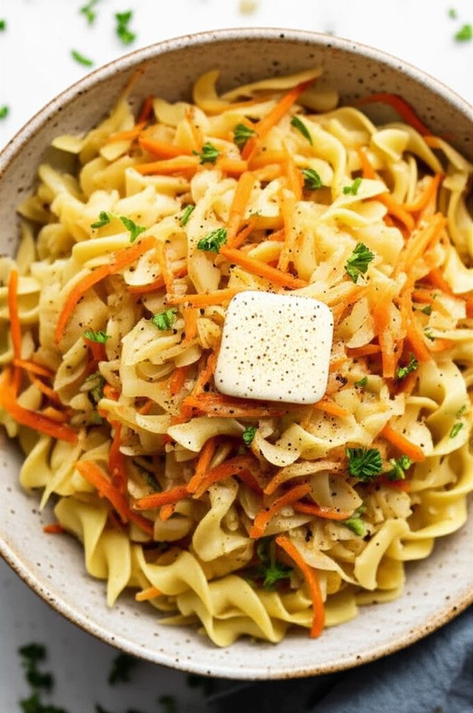 Cabbage and Noodles with Apple and Carrot