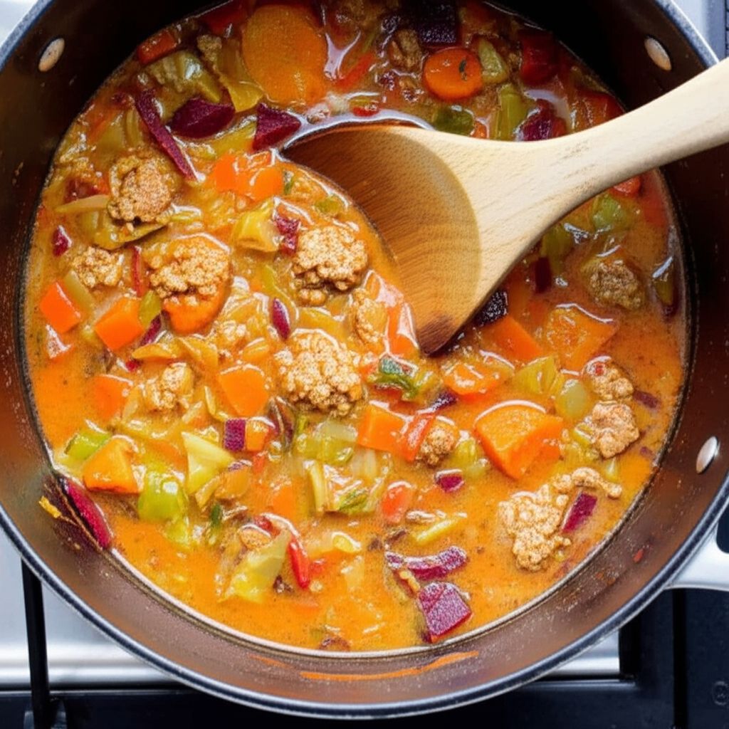 Cabbage Veggie Cream Soup