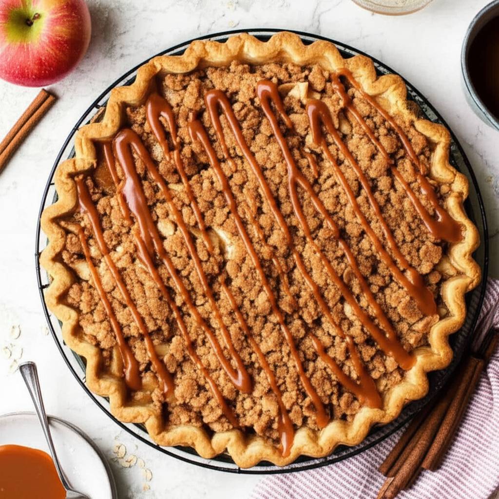 Caramel Apple Crumble Pie