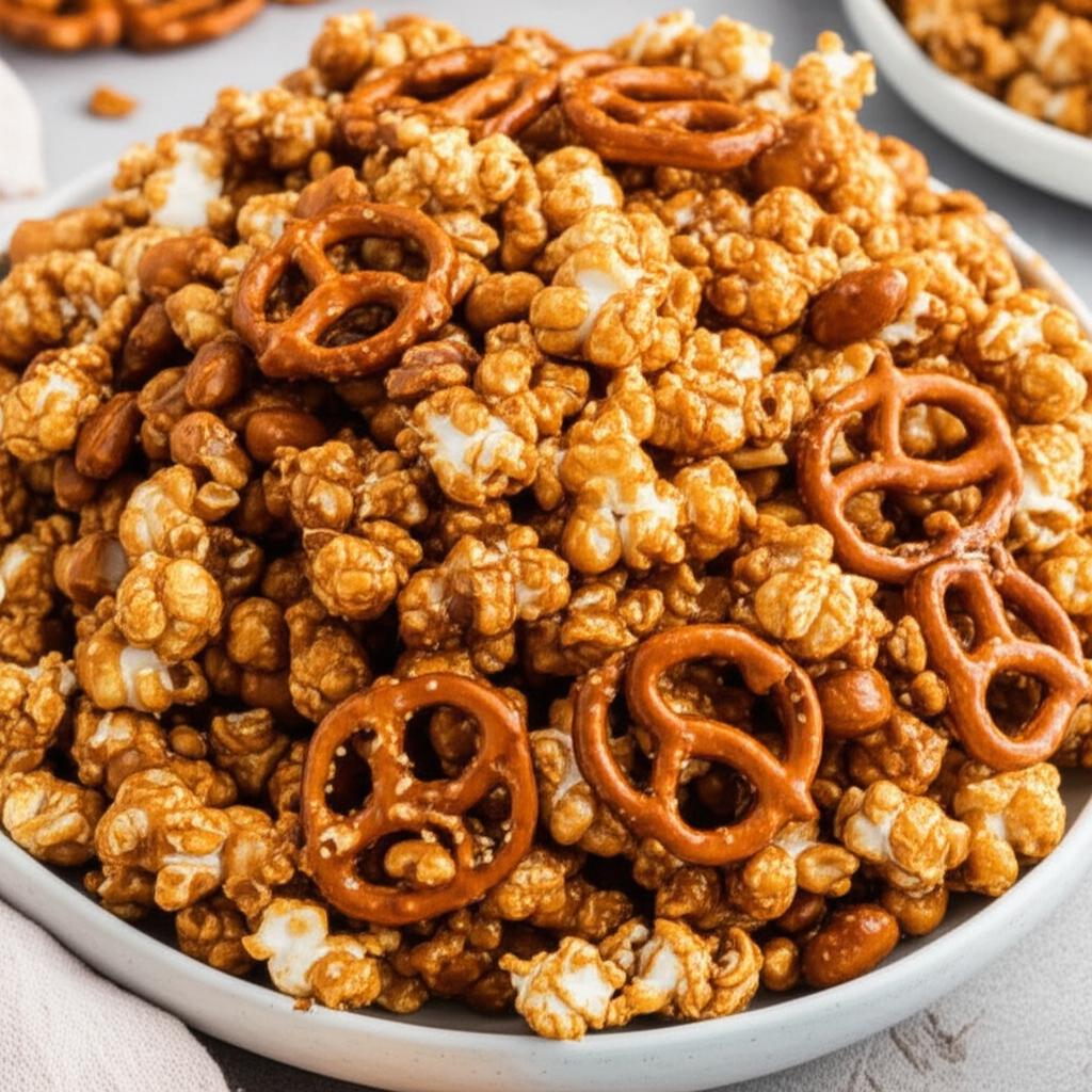 Caramel Pretzel Nut Popcorn