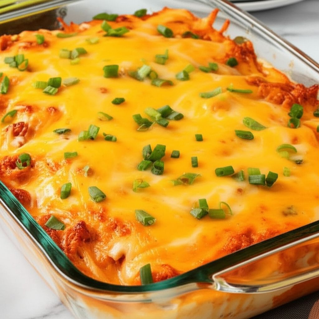 Cheesy Buffalo Chicken Casserole