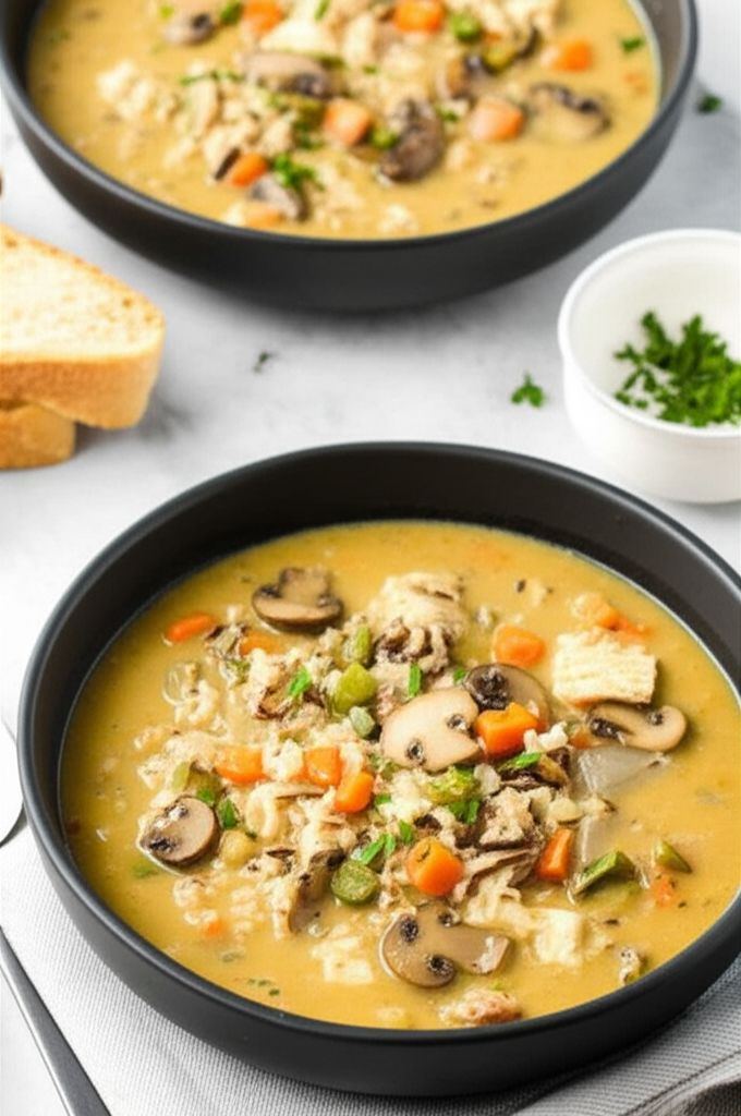 Chicken and Mushroom Wild Rice Soup