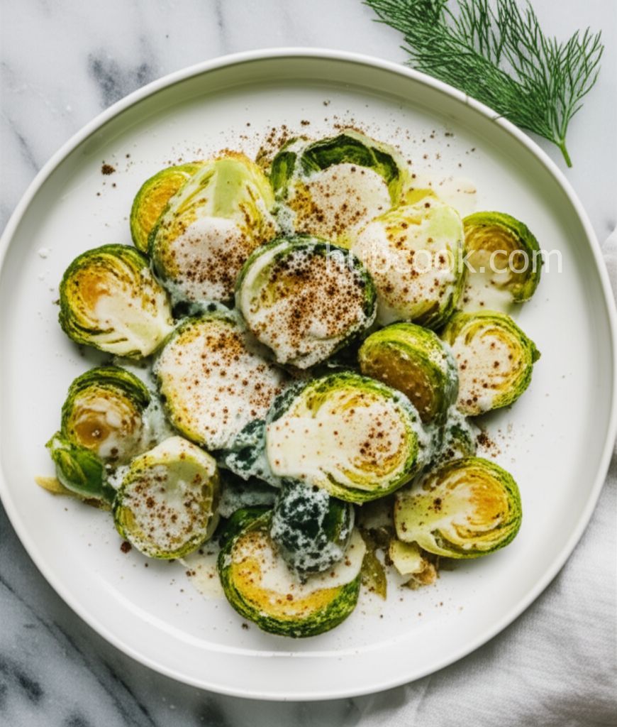 Creamy Parmesan Brussels Sprouts