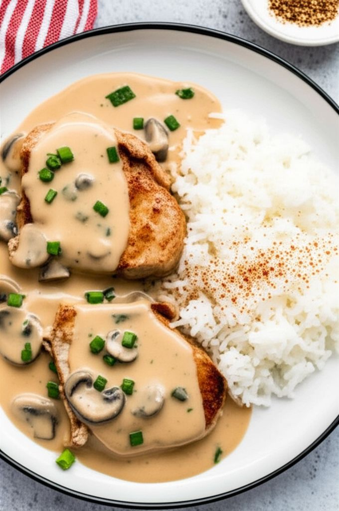 Creamy Ranch Pork Chops and Rice