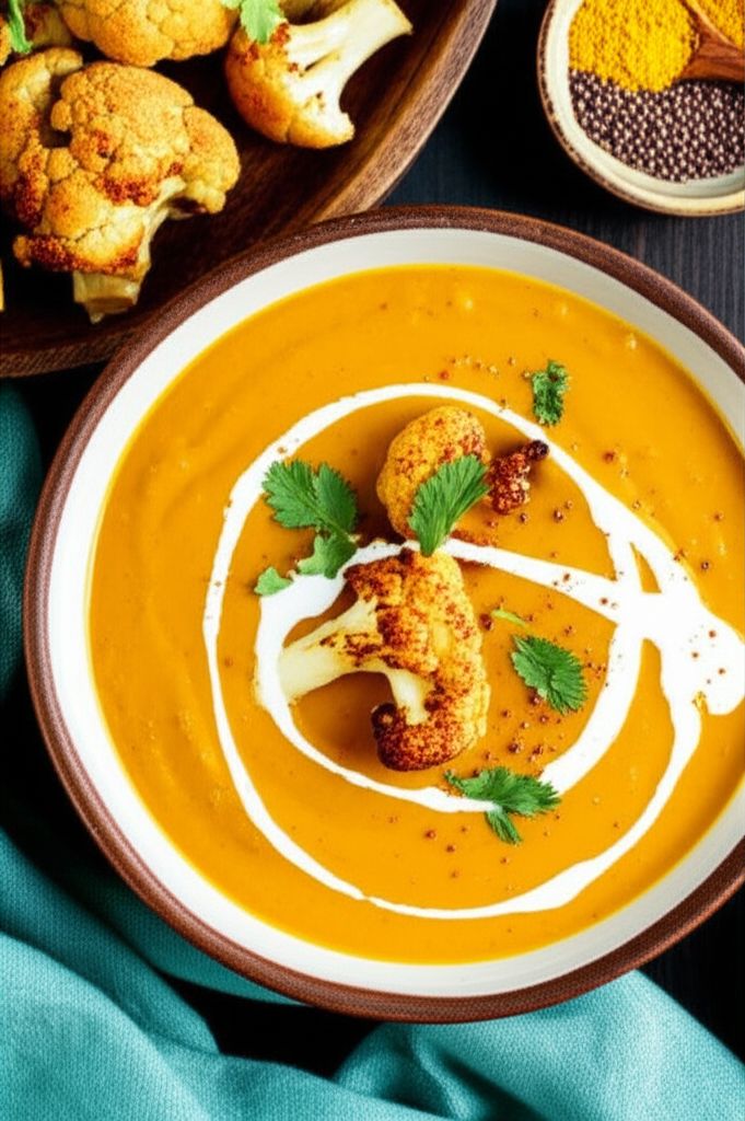 Curry Roasted Cauliflower Soup