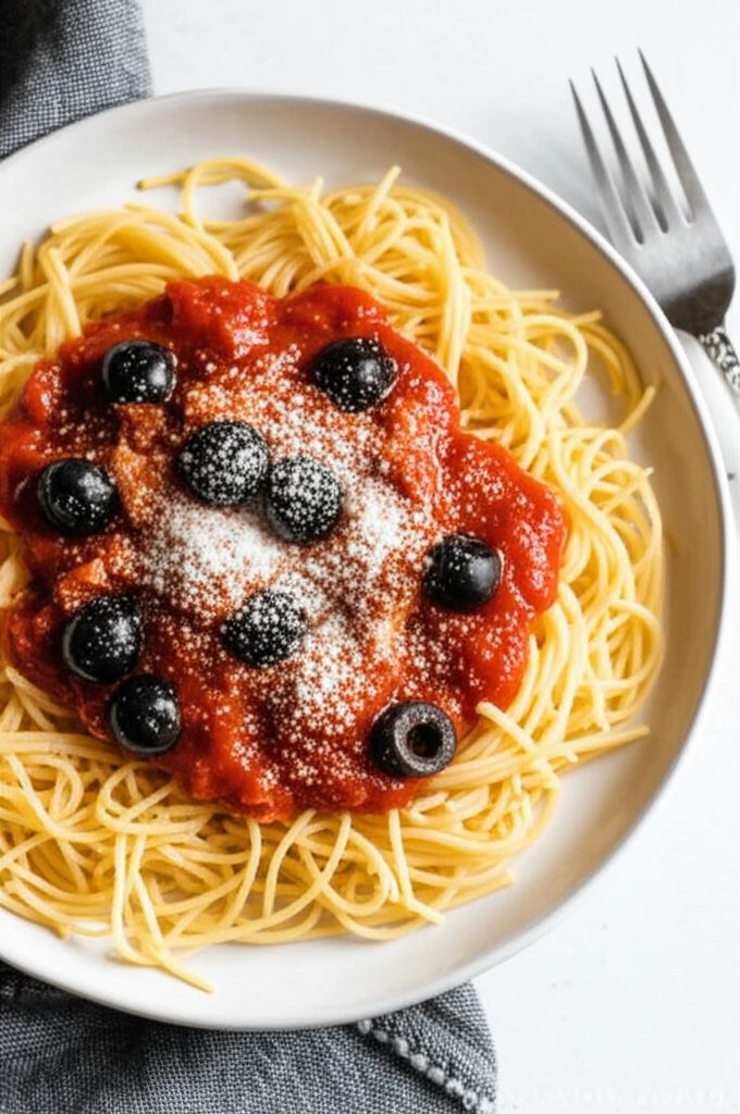 Delicious Angel Hair in Tomato, Tuna and Olive Sauce
