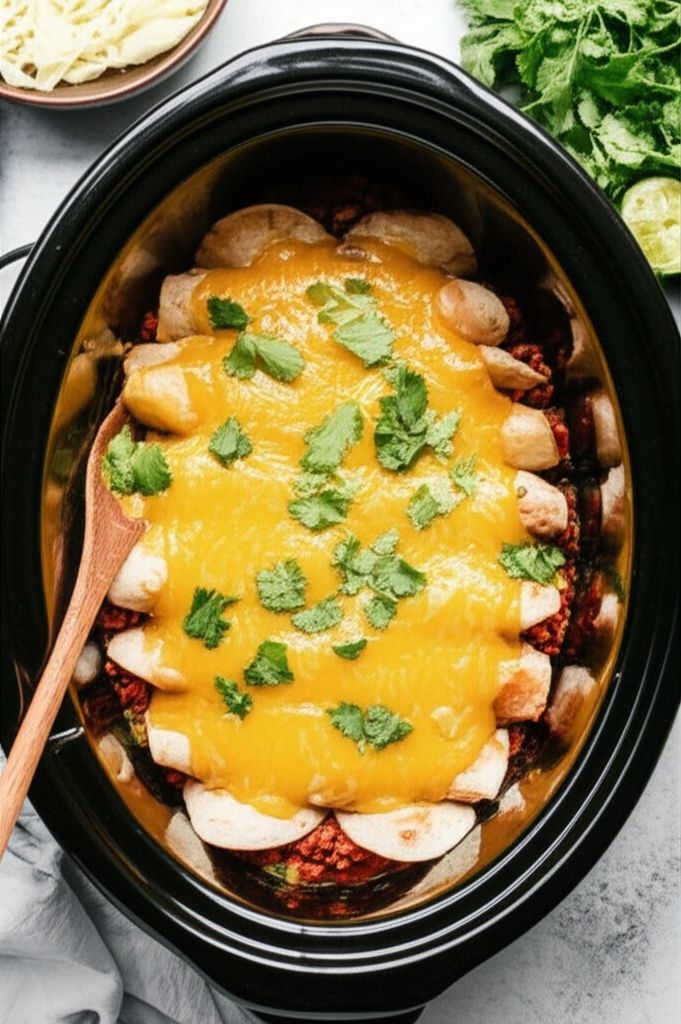 Easy Slow Cooker Enchiladas